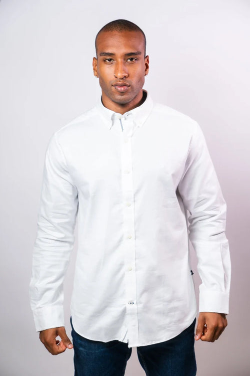NAUTICA CAMISA M/L DE HOMBRE BLANCO 01101W-1BW