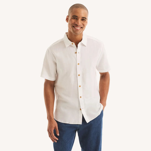 CAMISA NAUTICA PARA CABALLERO COLOR BLANCO