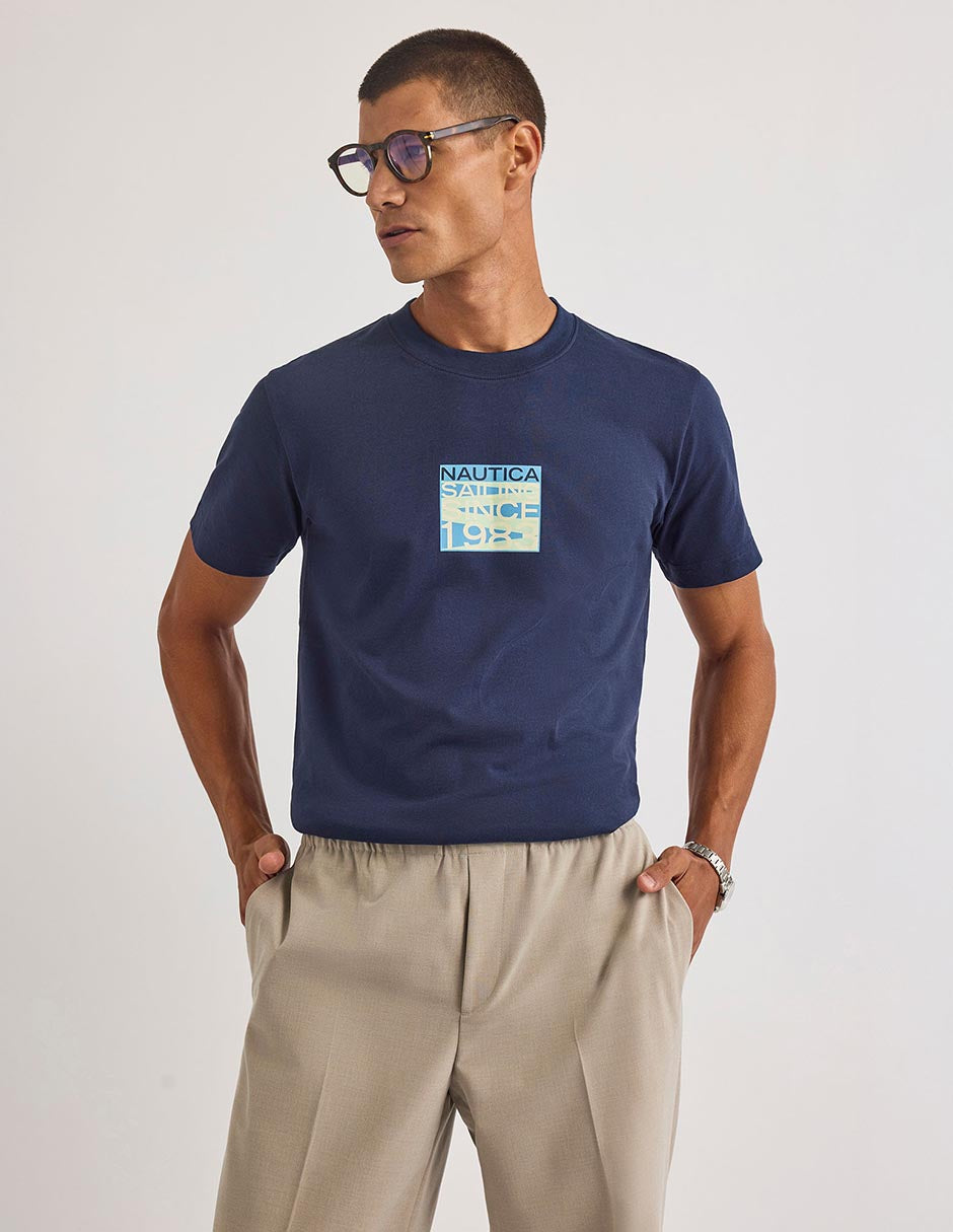 NAUTICA T-SHIRT M/C DE HOMBRE AZUL N1U04137-459