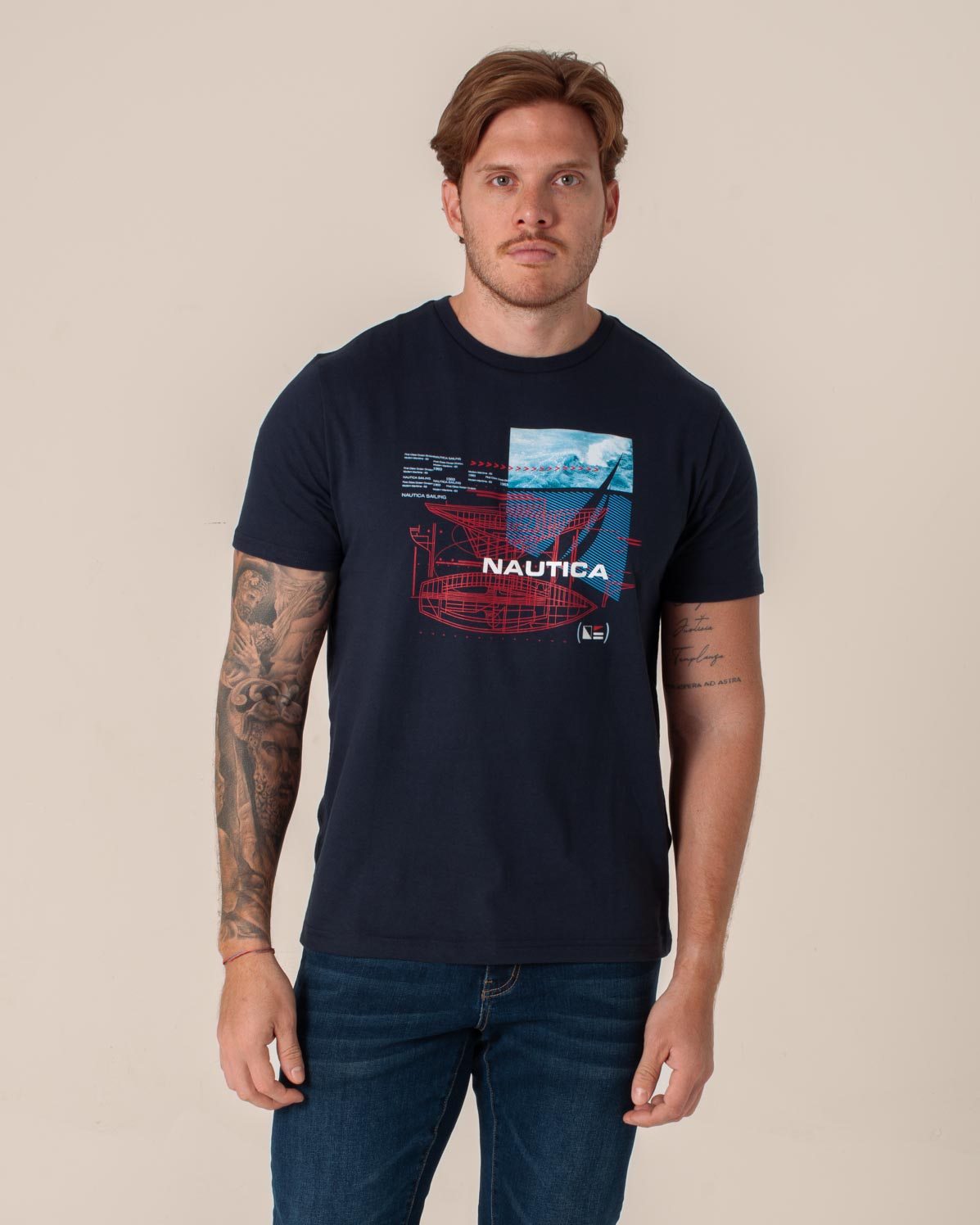NAUTICA T-SHIRT M/C DE HOMBRE AZUL VR5806-4NV