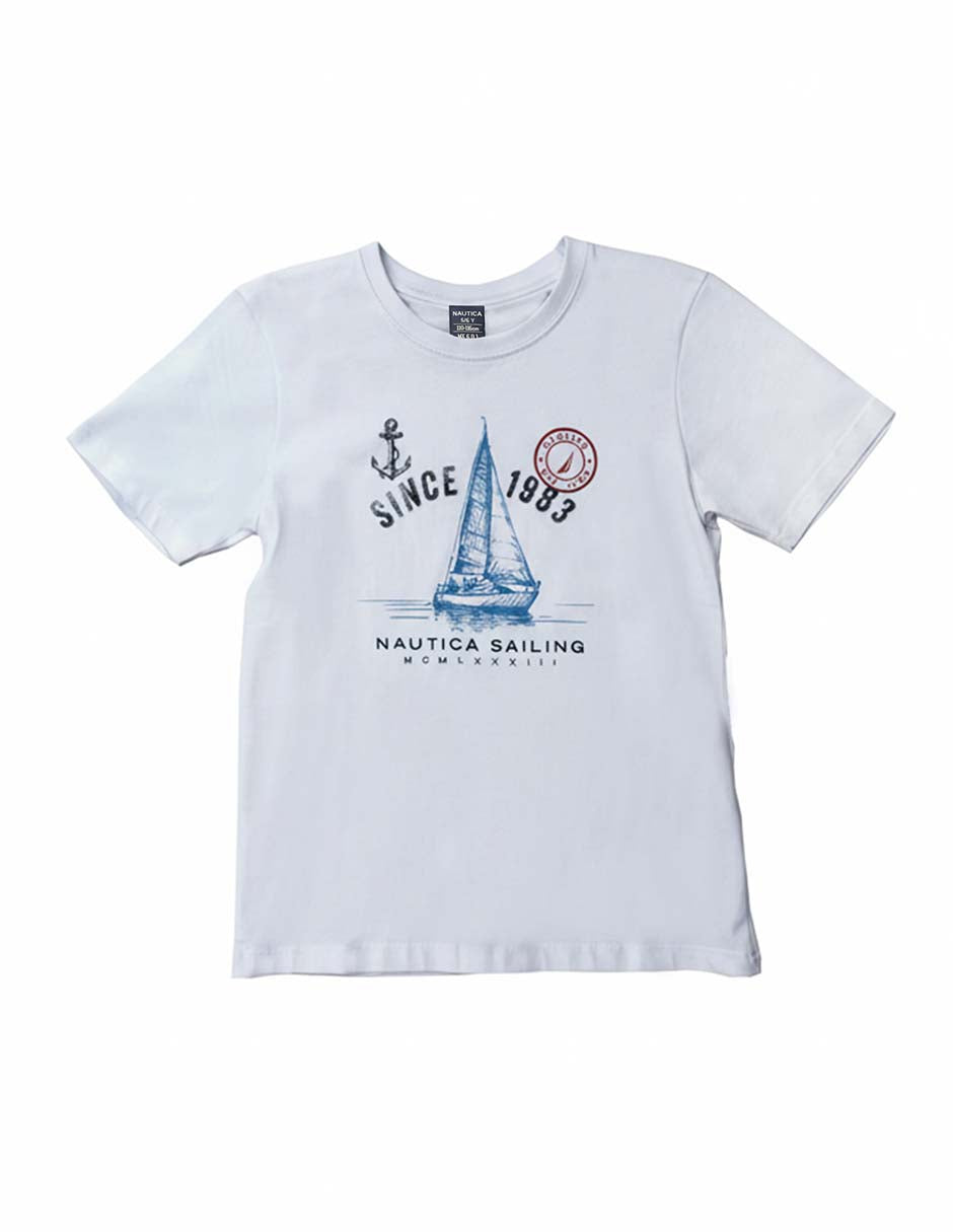 NAUTICA T-SHIRT DE NIÑO BLANCO N3JU4286-908