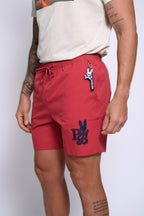 PSYCHO BUNNY PANTALONETA DE BAÑO HOMBRE FANTASIA ROJO