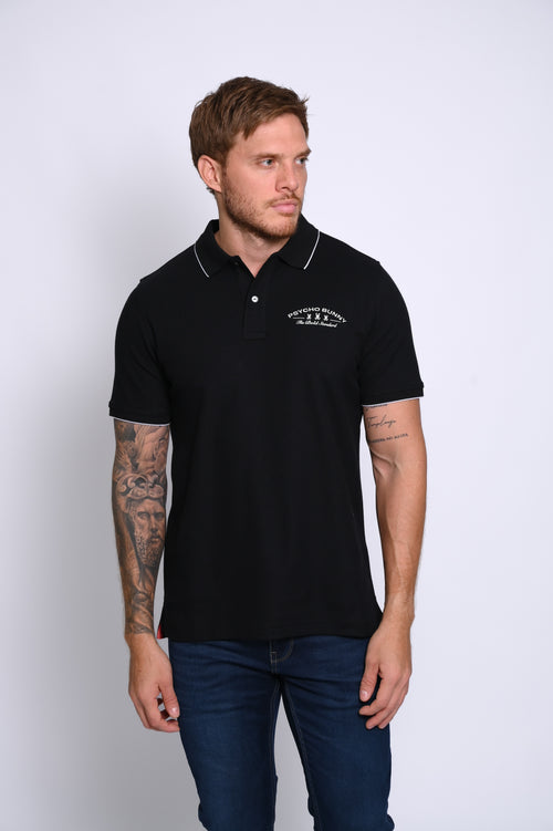PSYCHO BUNNY POLO MANGA CORTA HOMBRE FANTASIA NEGRO
