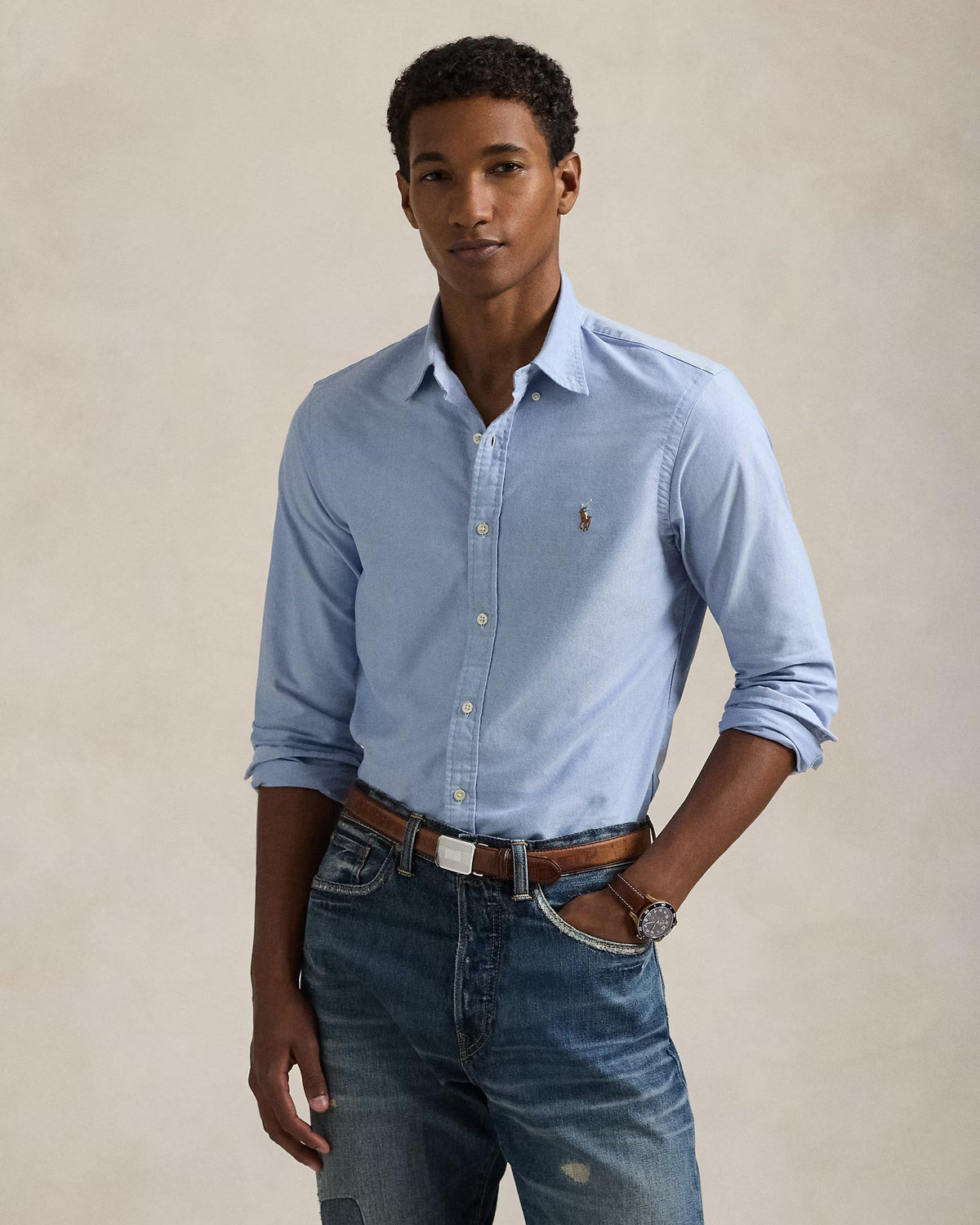 CAMISA M/L RALPH LAUREN HOMBRE BSR BLUE 710549084007