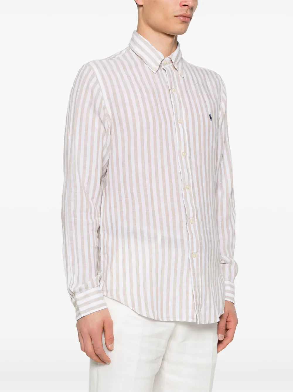 CAMISA M/L RALPH LAUREN HOMBRE 5138C COASTAL BEIGE/WHITE 710969636002