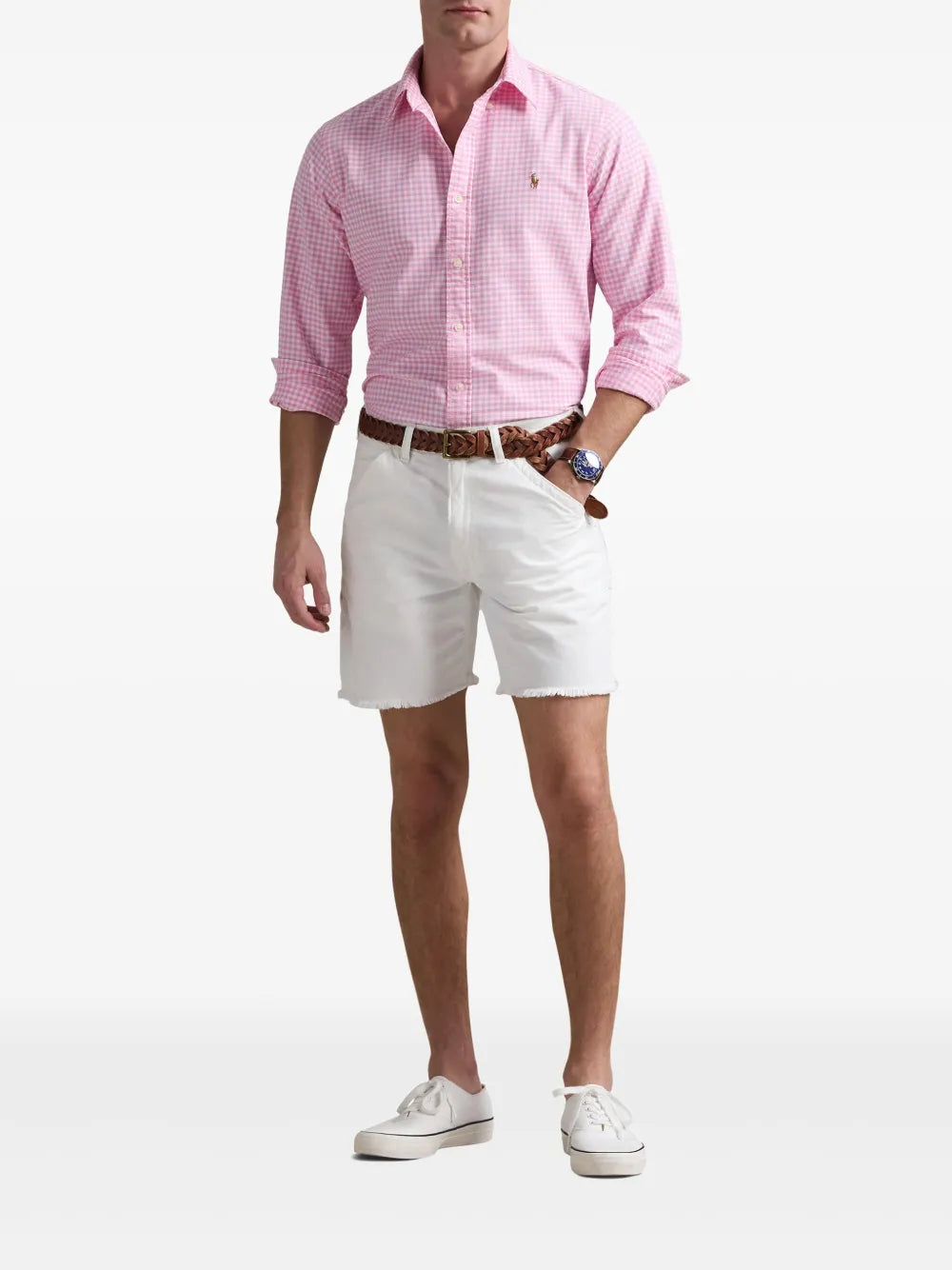 CAMISA M/L RALPH LAUREN HOMBRE 4338C PINK/WHITE 710853129003
