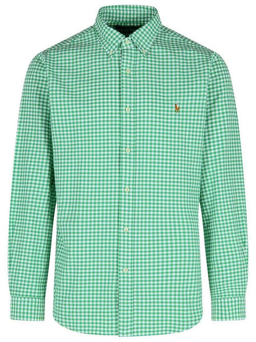 CAMISA M/L RALPH LAUREN HOMBRE 4338H SUMMER EMERALD/WHITE 710853129004