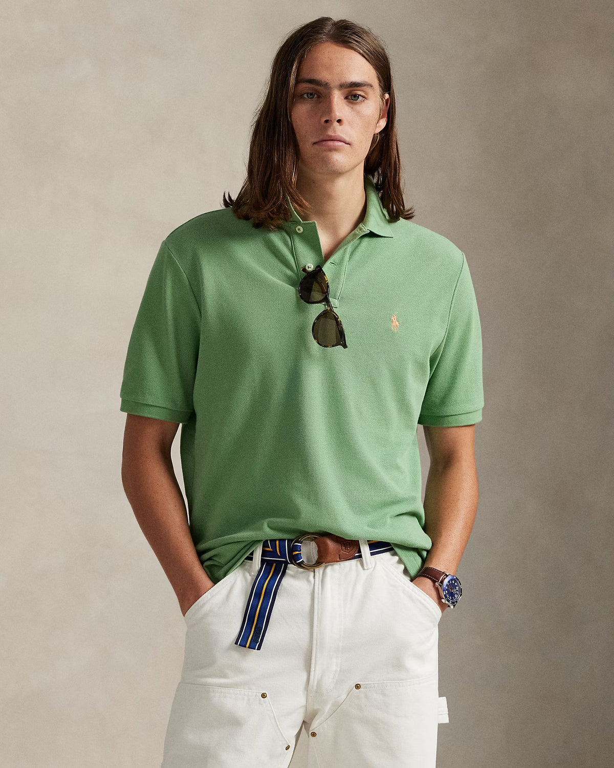 CAMISA POLO M/C RALPH LAUREN HOMBRE OUTBACK GREEN/C2451 710680784464