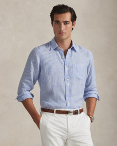 CAMISA M/L RALPH LAUREN HOMBRE 52E HARBOR ISLAND BLUE WHITE 710P07024002