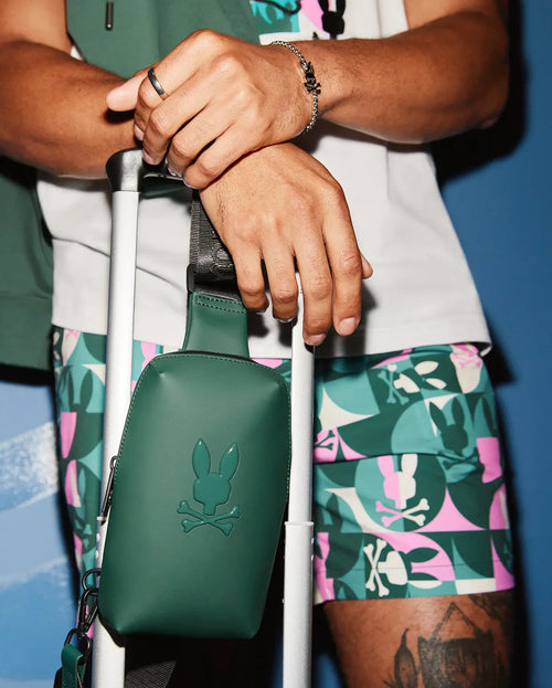 PSYCHO BUNNY BOLSO CRUZADO CON ACABADO DE GOMA PSYCHO BUNNY