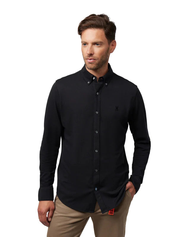 PSYCHO BUNNY CAMISAS HOMBRE NEGRO