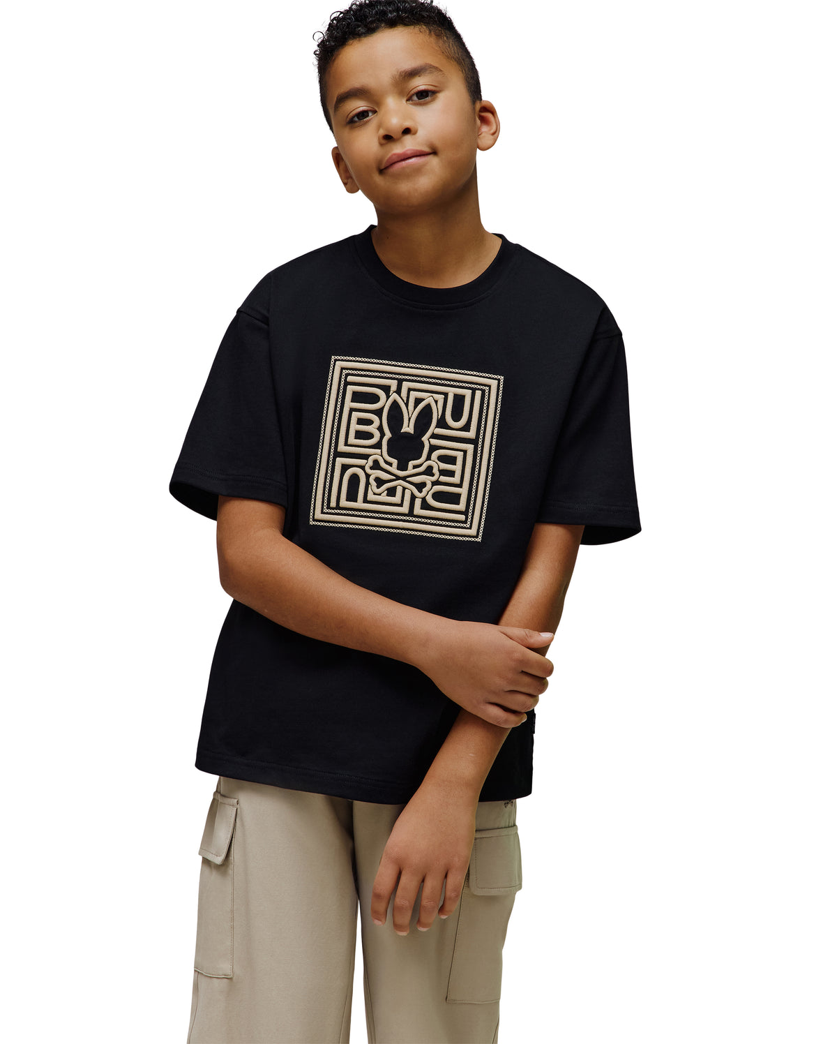 PSYCHO BUNNY CAMISETAS NIÑO NEGRO