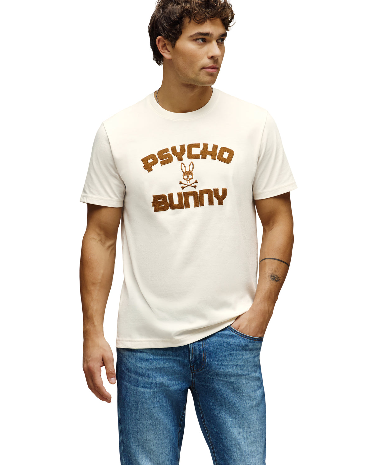 CAMISETA BLANCA PARA HOMBRE PSYCHO BUNNY MODERNA Y CASUAL