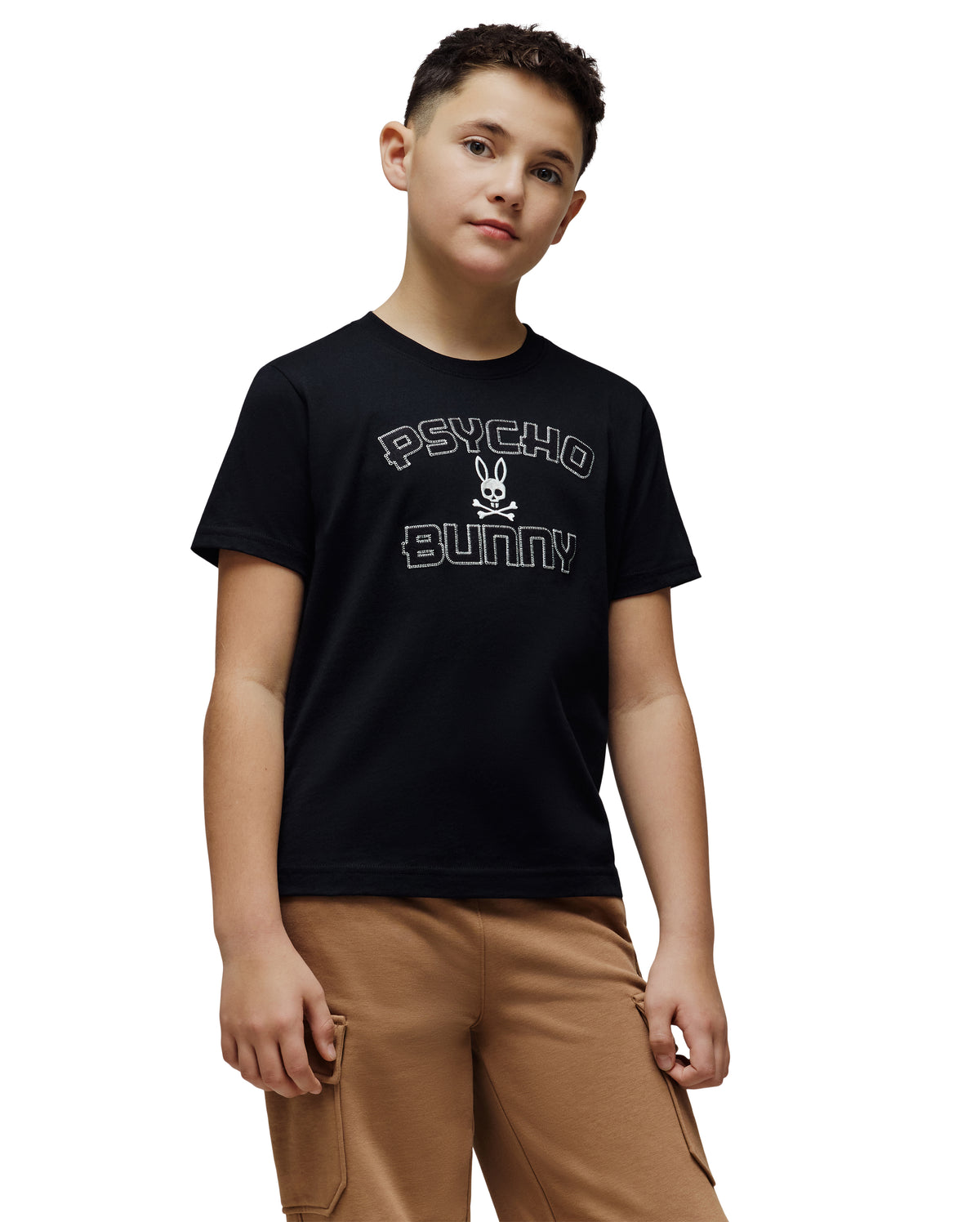 PSYCHO BUNNY CAMISETAS NIÑO NEGRO