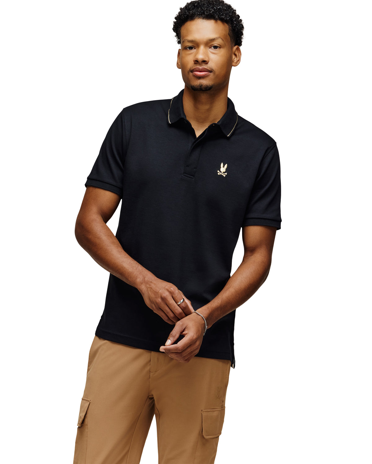 PSYCHO BUNNY CAMISETA TIPO POLO HOMBRE NEGRO