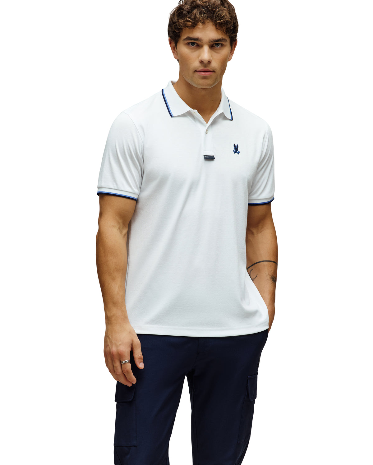 PSYCHO BUNNY CAMISETA TIPO POLO HOMBRE BLANCO