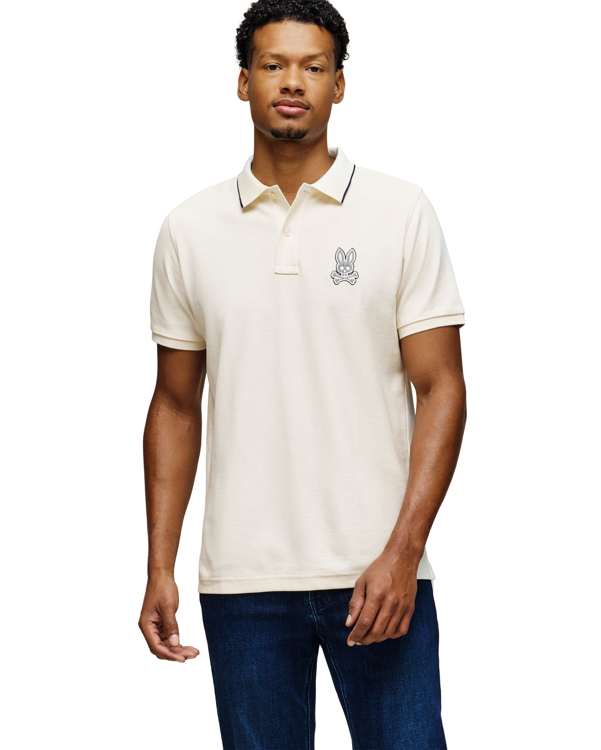 PSYCHO BUNNY CAMISETA TIPO POLO HOMBRE BLANCO