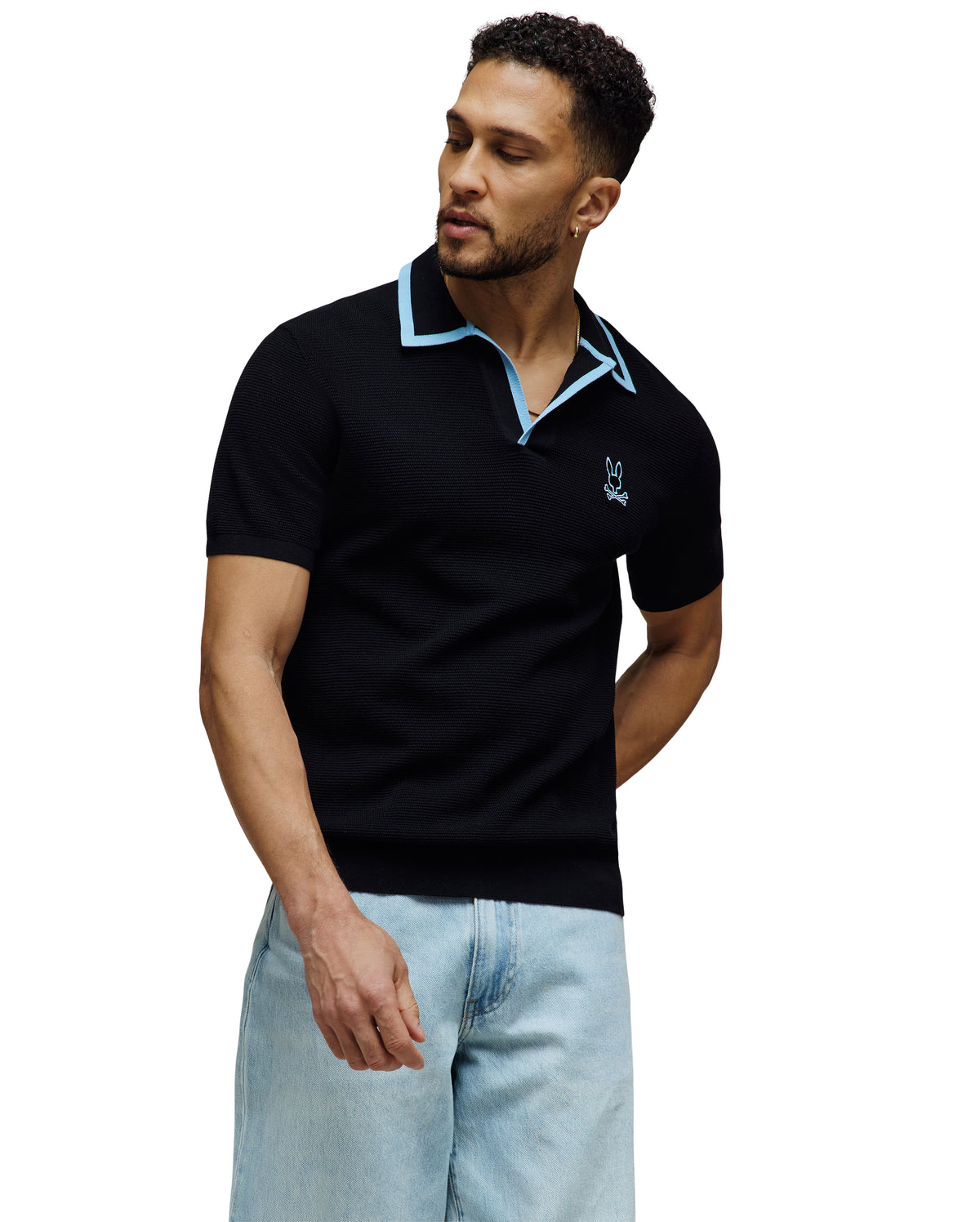PSYCHO BUNNY CAMISETA TIPO POLO HOMBRE NEGRO