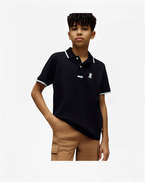 PSYCHO BUNNY CAMISETA TIPO POLO NIÑO NEGRO