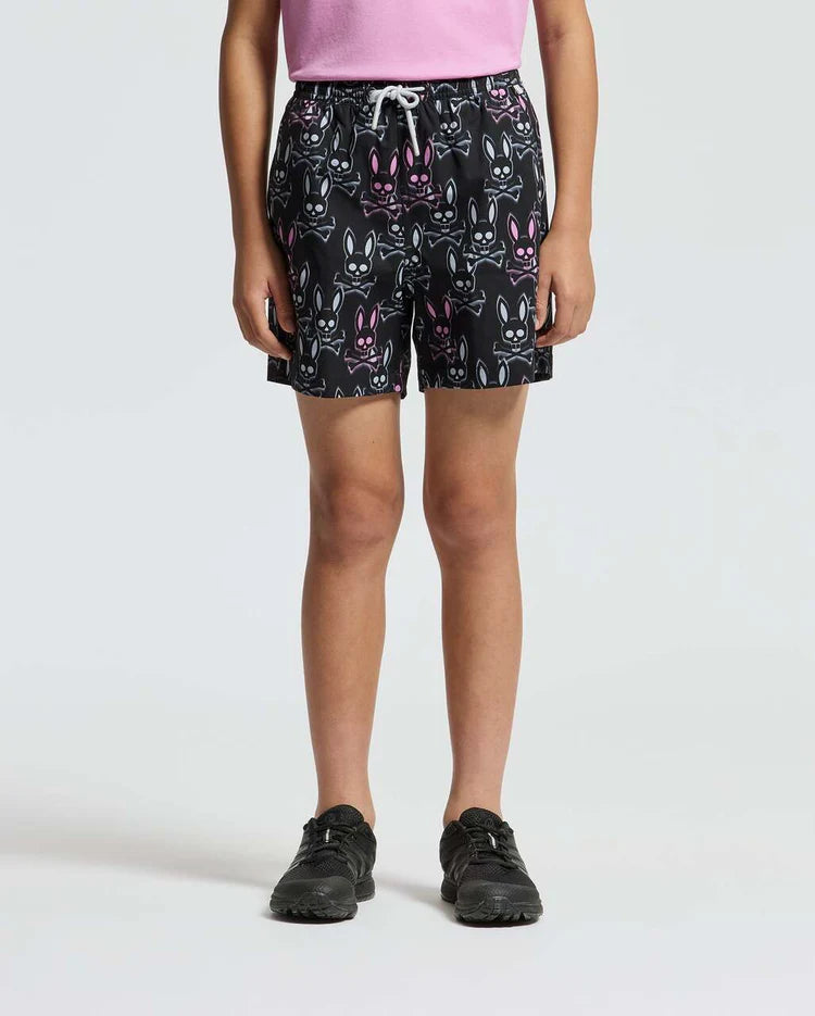 PSYCHO BUNNY PANTALONETA DE BAÑO NIÑO FANTASIA NEGRO