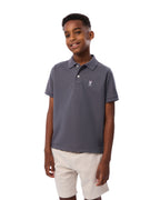 psycho bunny polo manga corta niño clasico gris