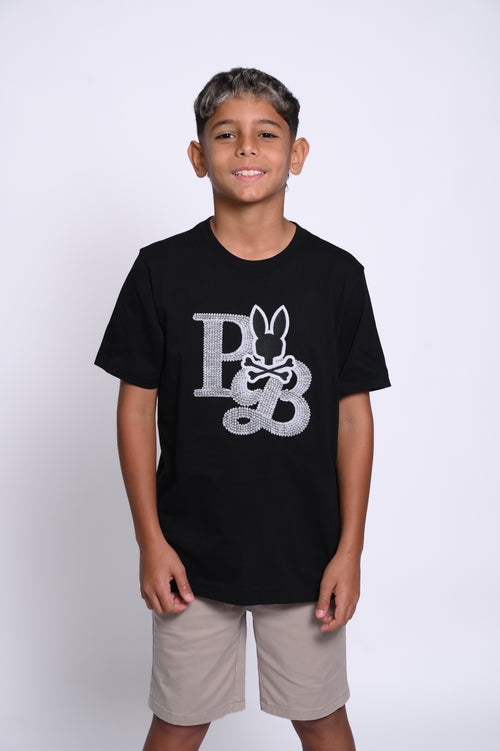 PSYCHO BUNNY CAMISETA NIÑO FANTASIA NEGRO