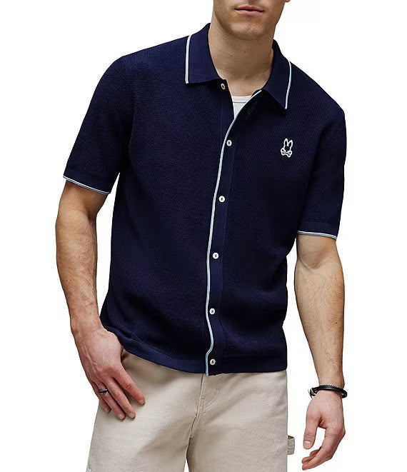 PSYCHO BUNNY CAMISA MANGA CORTA DE PUNTO LANE PARA CABALLERO HOMBRE AZUL MT0300148402