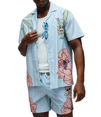 CAMISA M/C PSYCHO BUNNY PARA HOMBRE COLOR AZUL MT0300082407