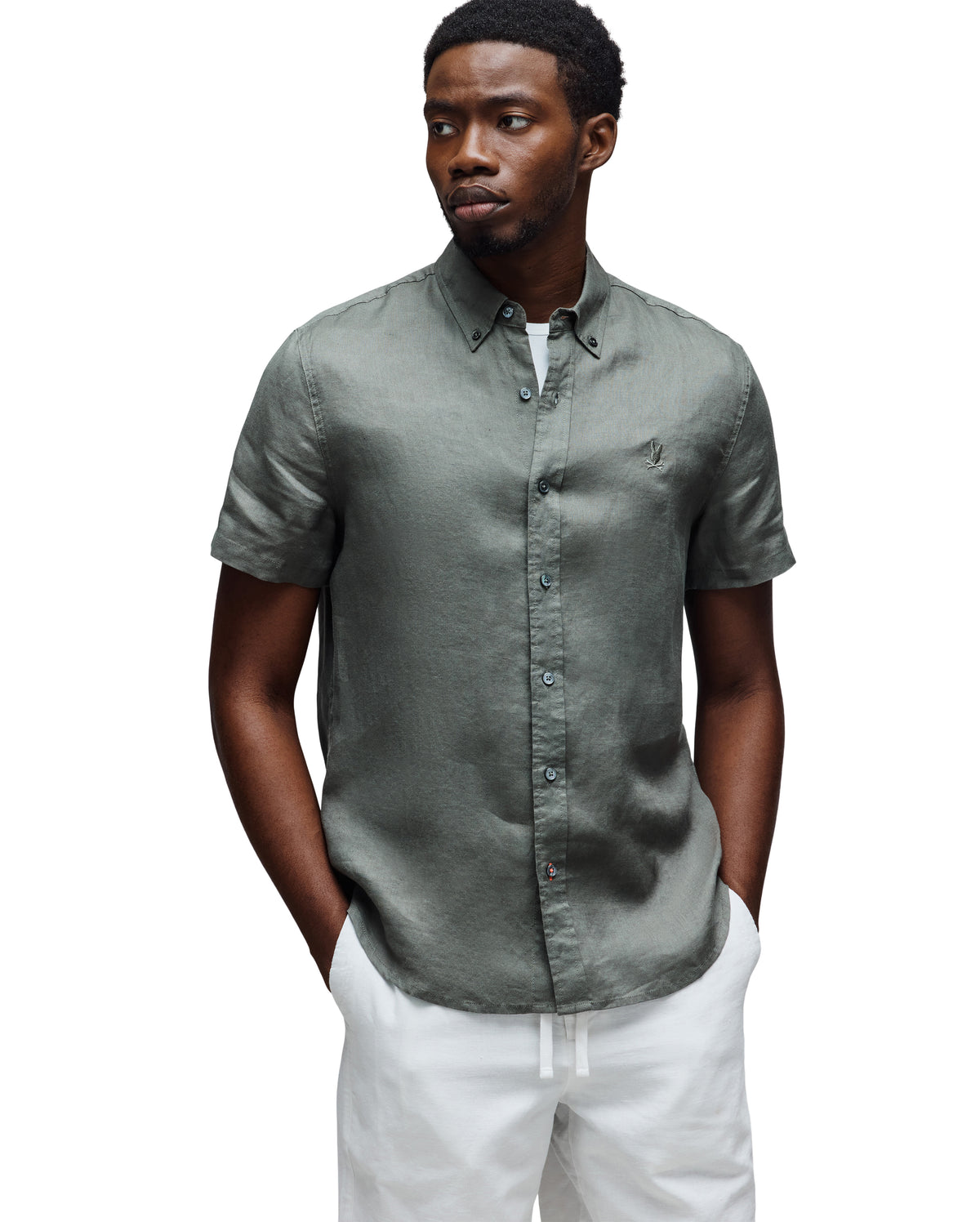 CAMISA M/C PSYCHO BUNNY PARA HOMBRE COLOR VERDE B6Q679C200322