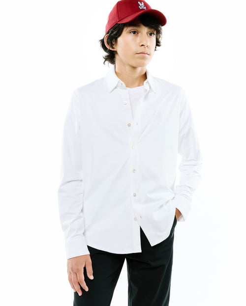 CAMISA PSYCHO BUNNY PARA NIÑO COLOR BLANCO