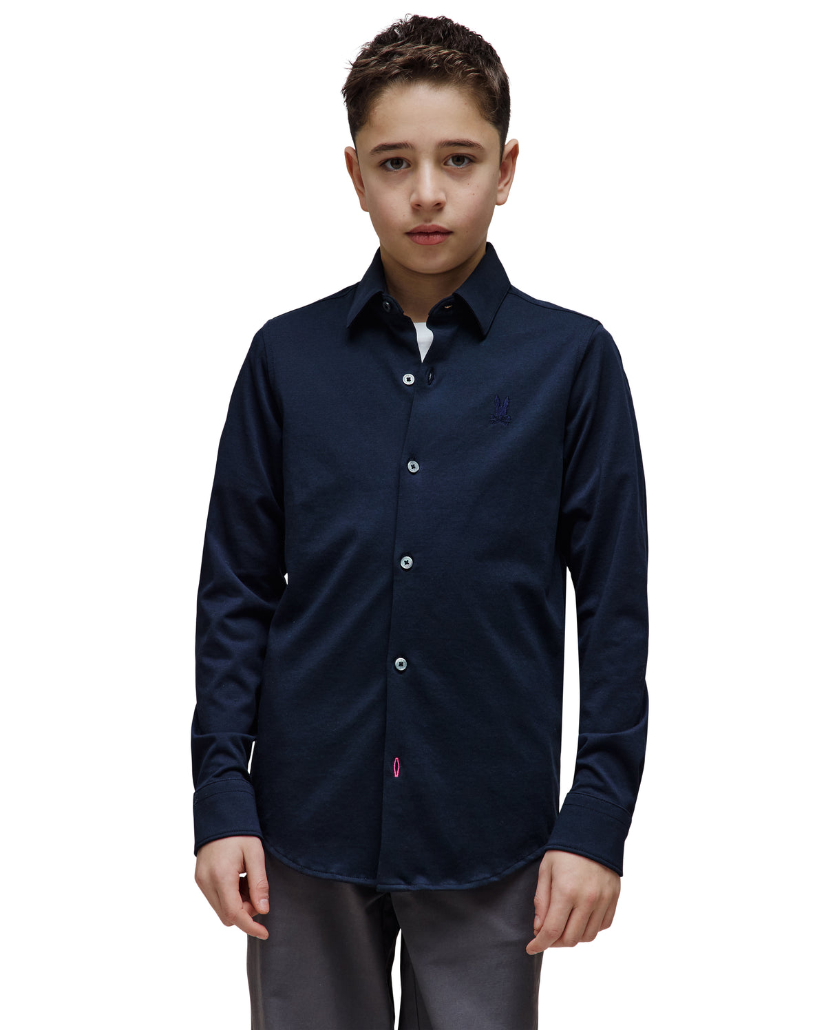 CAMISA M/L PSYCHO BUNNY PARA NIÑO COLOR AZUL B0C713A200NVY