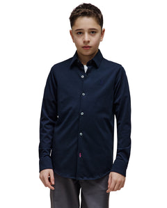 CAMISA M/L PSYCHO BUNNY PARA NIÑO COLOR AZUL B0C713A200NVY