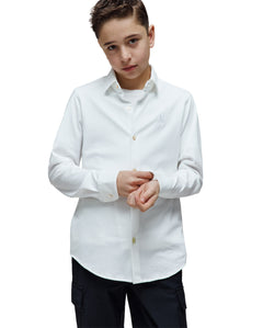 CAMISA M/L PSYCHO BUNNY PARA NIÑO COLOR BLANCO B0C713A200WHT