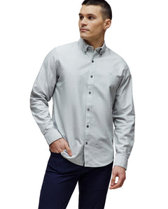 CAMISA M/L PSYCHO BUNNY PARA HOMBRE COLOR GRIS MT0300156043