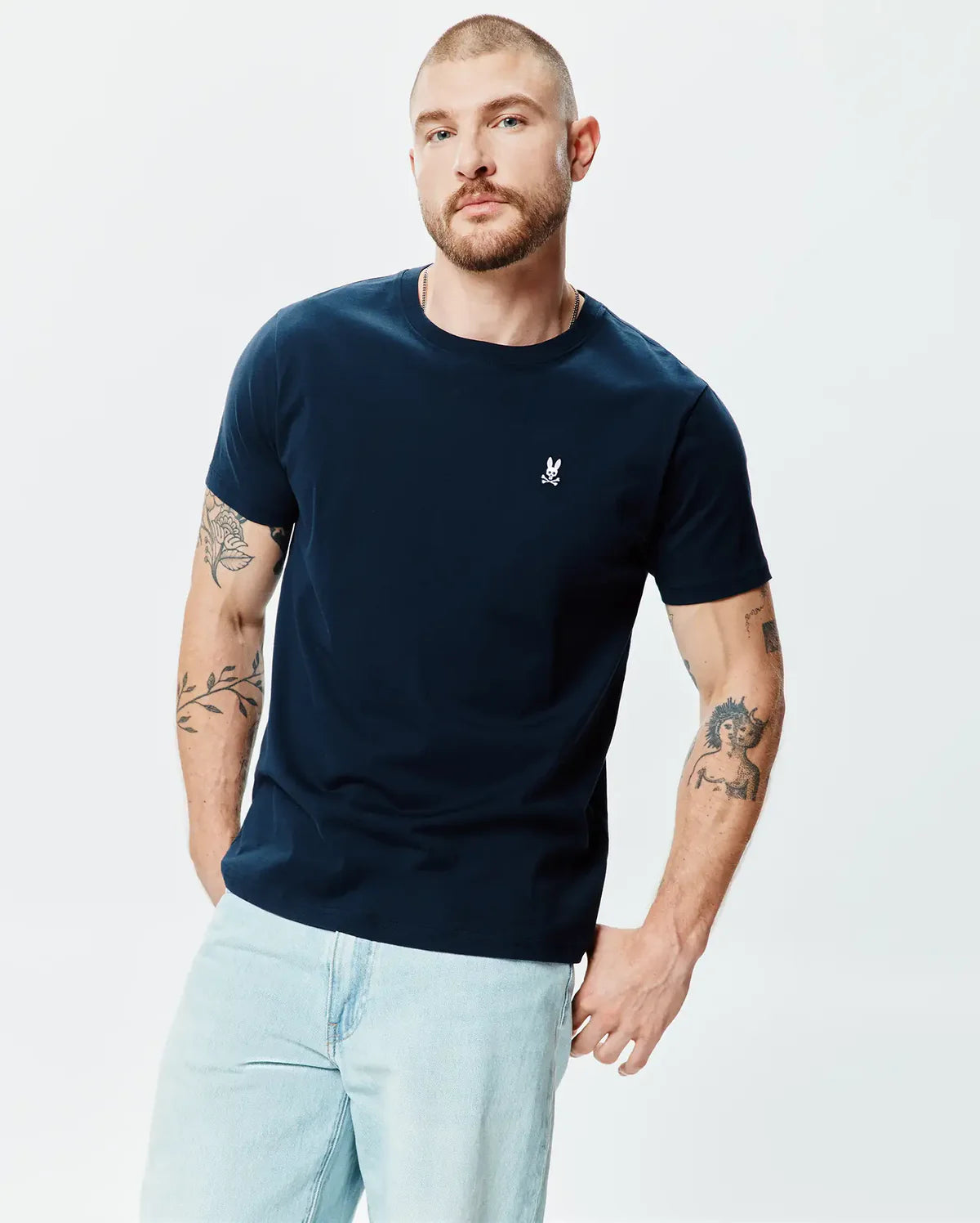 PSYCHO BUNNY CAMISETA HOMBRE CUELLO REDONDO AZUL