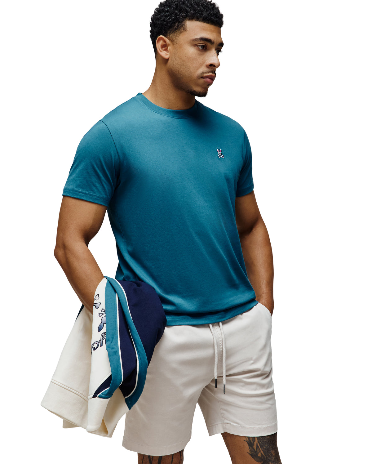 PSYCHO BUNNY CAMISETA CLÁSICA CUELLO REDONDO PARA CABALLERO HOMBRE AZUL B6U014F200406