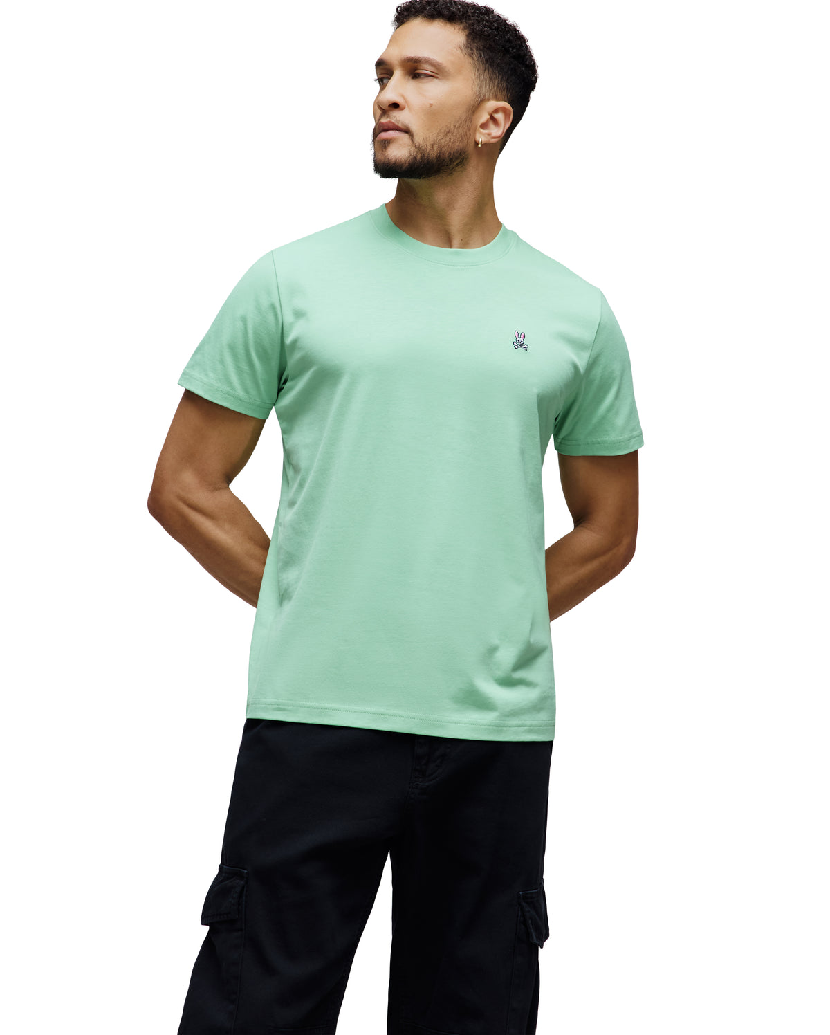 PSYCHO BUNNY CAMISETA CLÁSICA CUELLO REDONDO PARA CABALLERO HOMBRE VERDE B6U014F200324