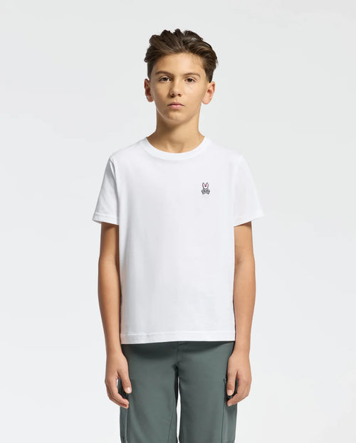 PSYCHO BUNNY CAMISETA NIÑO CUELLO REDONDO BLANCO