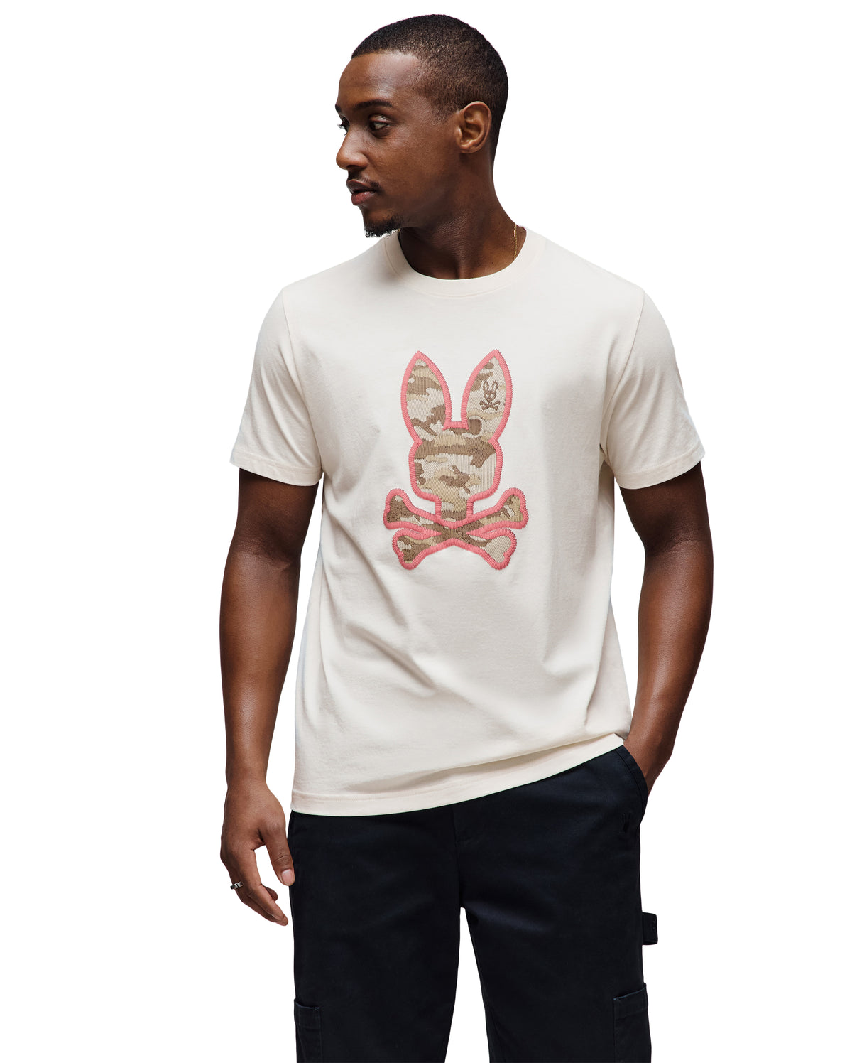 PSYCHO BUNNY CAMISETA ESTAMPADA PAUL PARA CABALLERO HOMBRE BEIGE MT0200239250