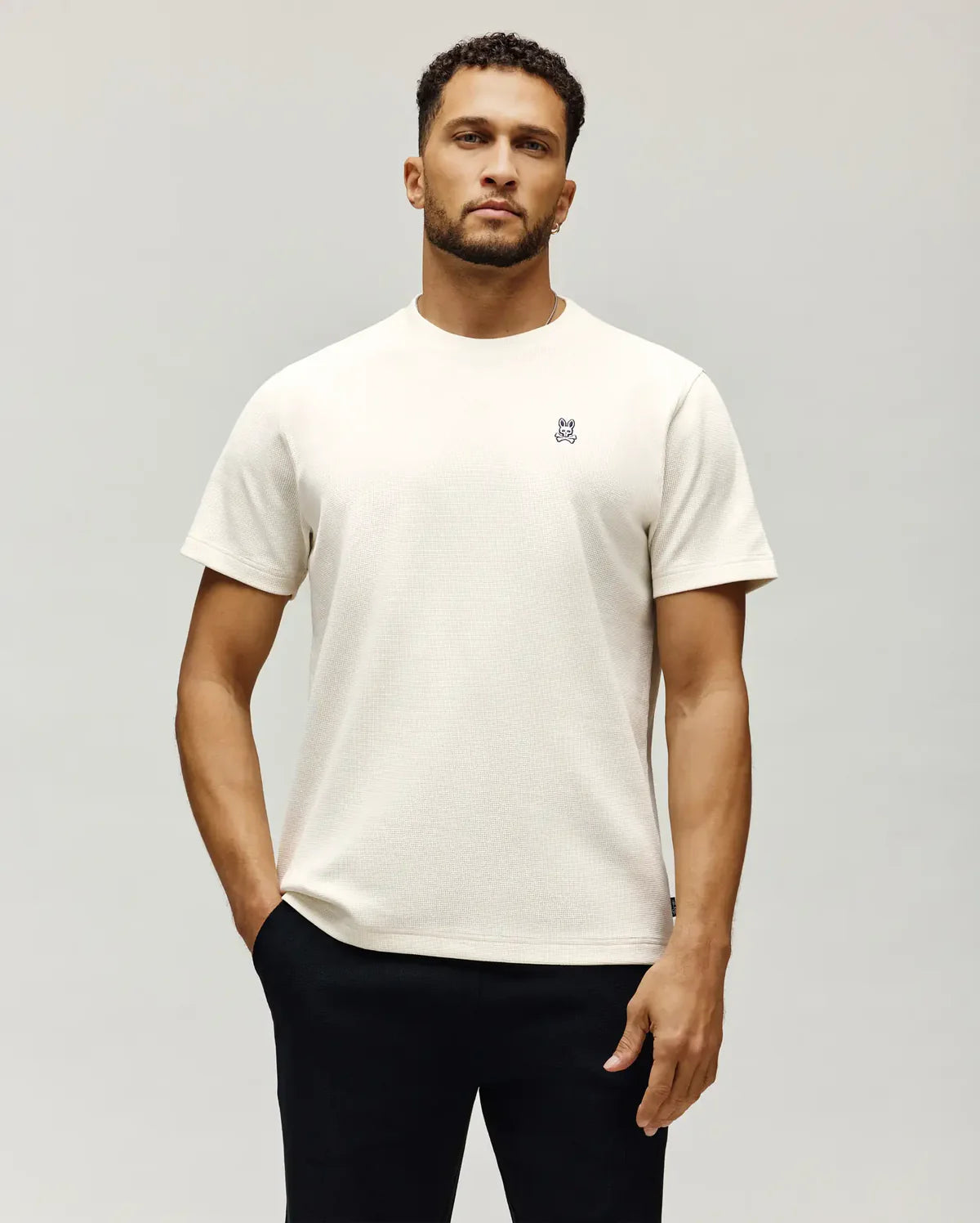 PSYCHO BUNNY CAMISETA WAFFLE MAXTON PARA CABALLERO HOMBRE BEIGE MT0200325250