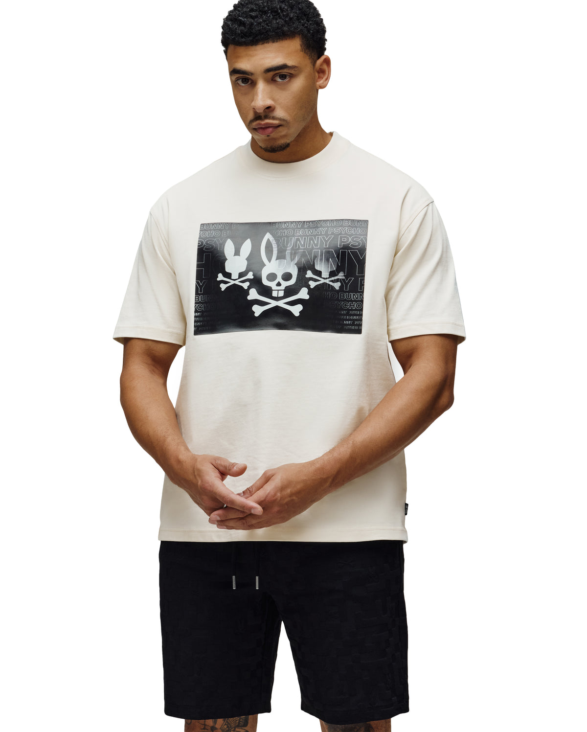 PSYCHO BUNNY CAMISETA HOLGADA ESTAMPADA JARVIS PARA CABALLERO HOMBRE BEIGE MT0200332252