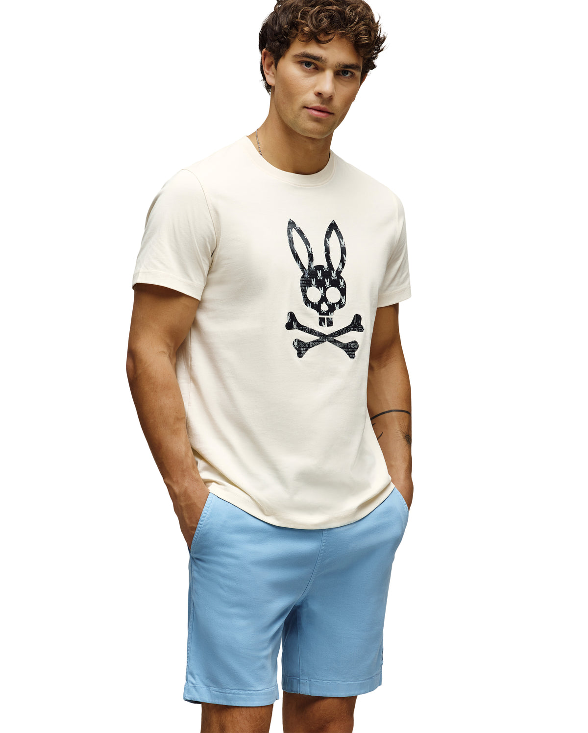 PSYCHO BUNNY CAMISETA ESTAMPADA JARVIS PARA CABALLERO HOMBRE BEIGE MT0200336250
