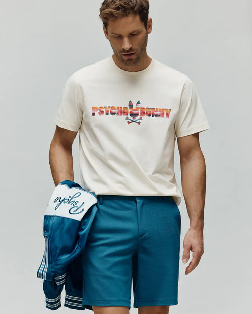 PSYCHO BUNNY CAMISETA RAPHAEL CON LOGO EN TEXTO PARA CABALLERO HOMBRE BEIGE MT0200337250