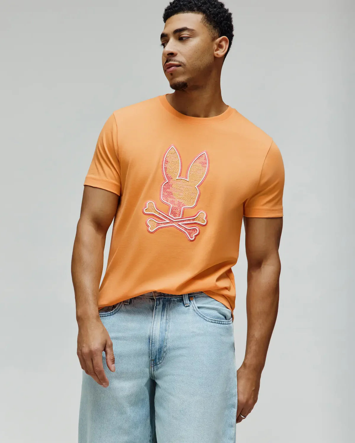 PSYCHO BUNNY CAMISETA ESTAMPADA BORDADA OLIVIER PARA CABALLERO HOMBRE NARANJA MT0200200805