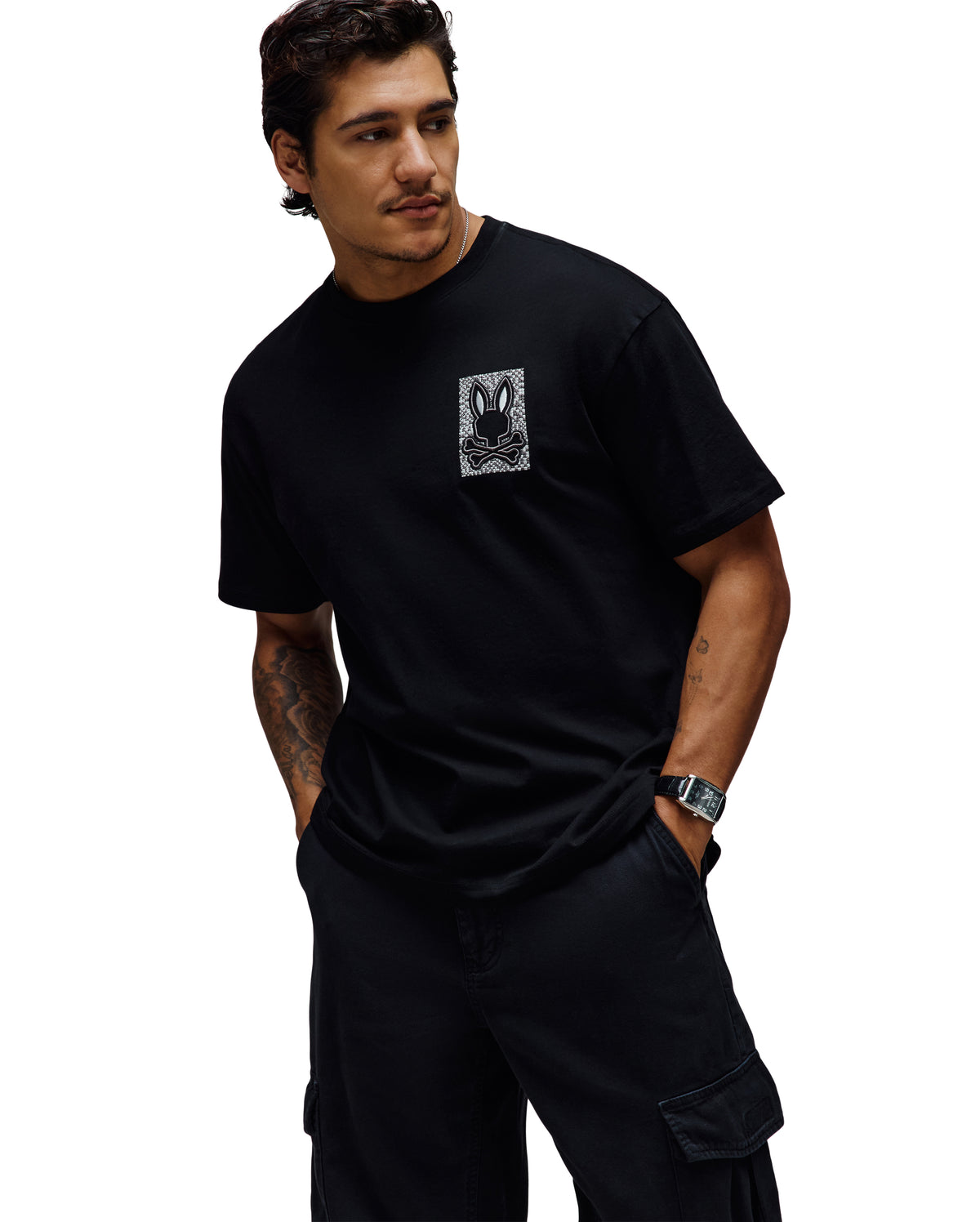 PSYCHO BUNNY CAMISETA HOLGADA NEV PARA CABALLERO HOMBRE NEGRO MT0200201001