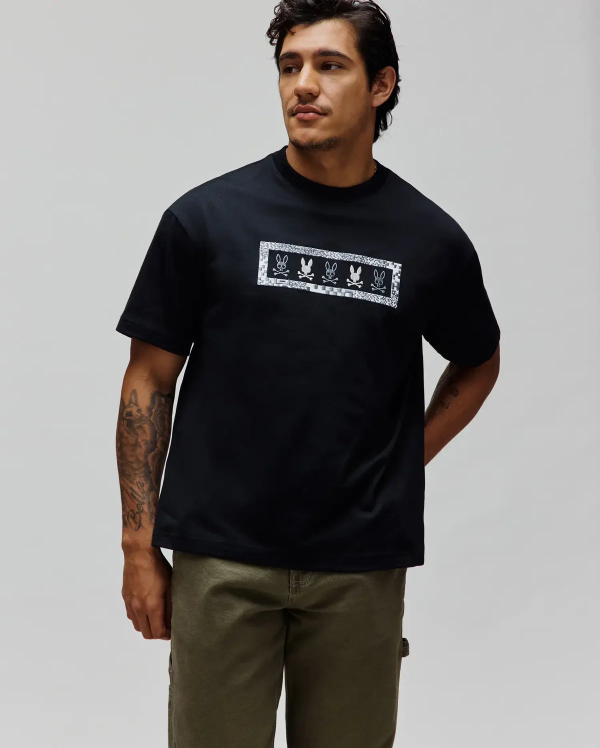PSYCHO BUNNY CAMISETA HOLGADA OLIVIER PARA CABALLERO HOMBRE NEGRO MT0200204001