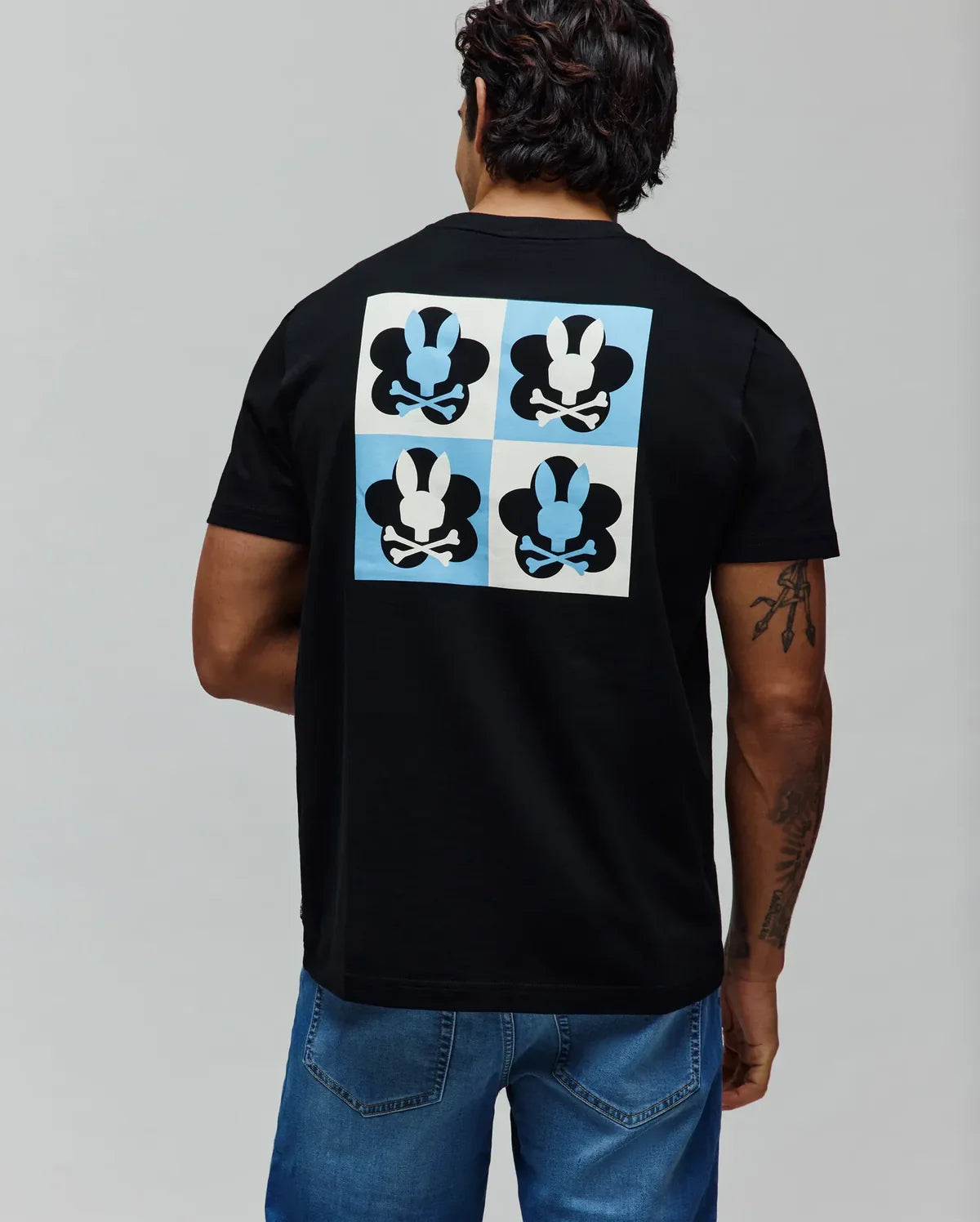 PSYCHO BUNNY CAMISETA DOBLE ESTAMPADO AIDEN PARA CABALLERO HOMBRE NEGRO MT0200224001