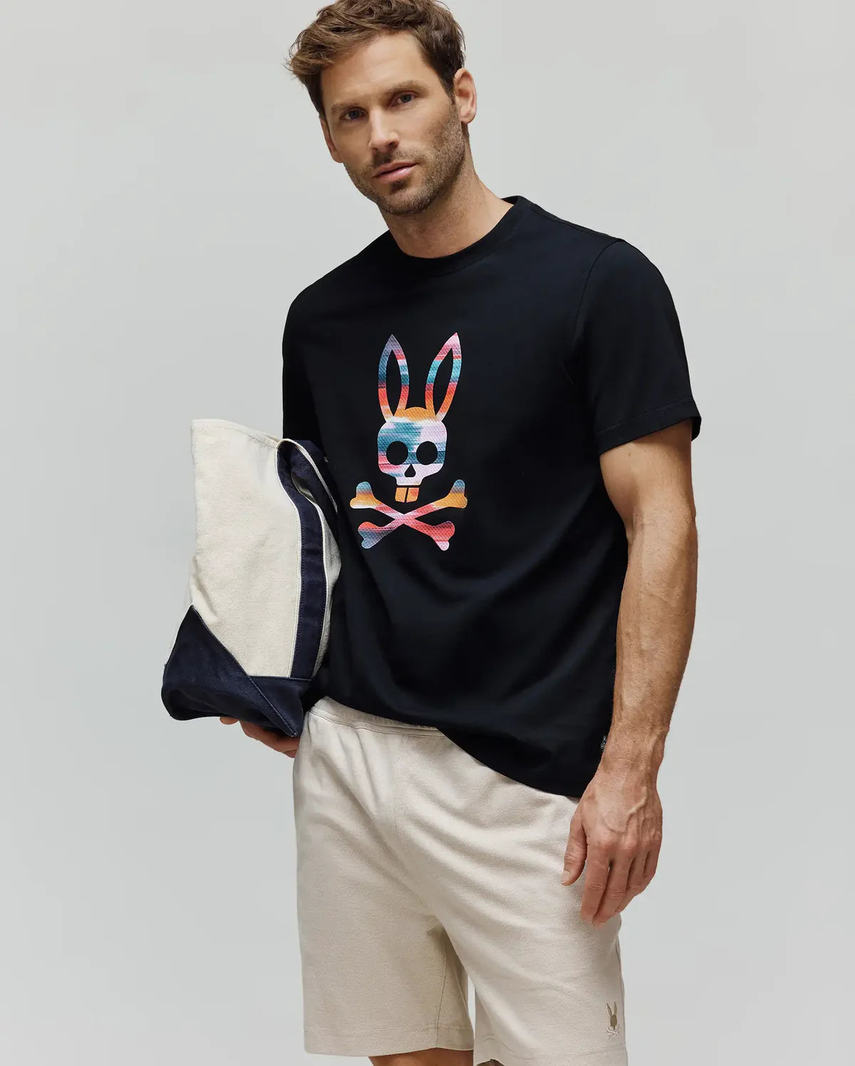 PSYCHO BUNNY CAMISETA ESTAMPADA RAPHAEL PARA CABALLERO HOMBRE NEGRO MT0200225001