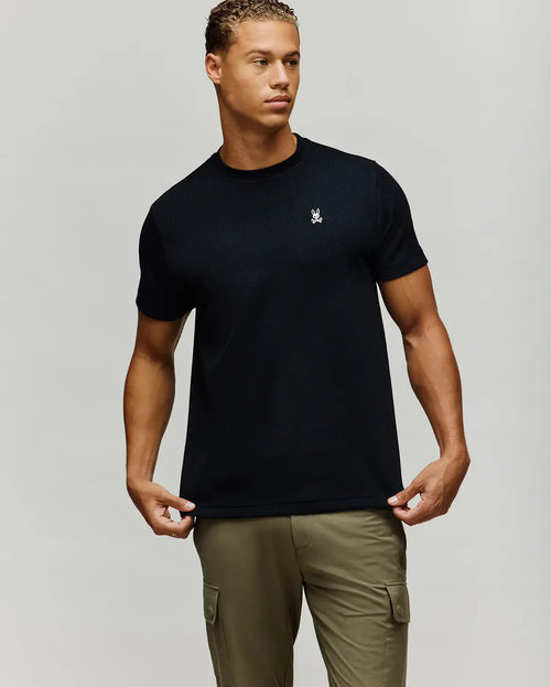 PSYCHO BUNNY CAMISETA WAFFLE MAXTON PARA CABALLERO HOMBRE NEGRO MT0200325001