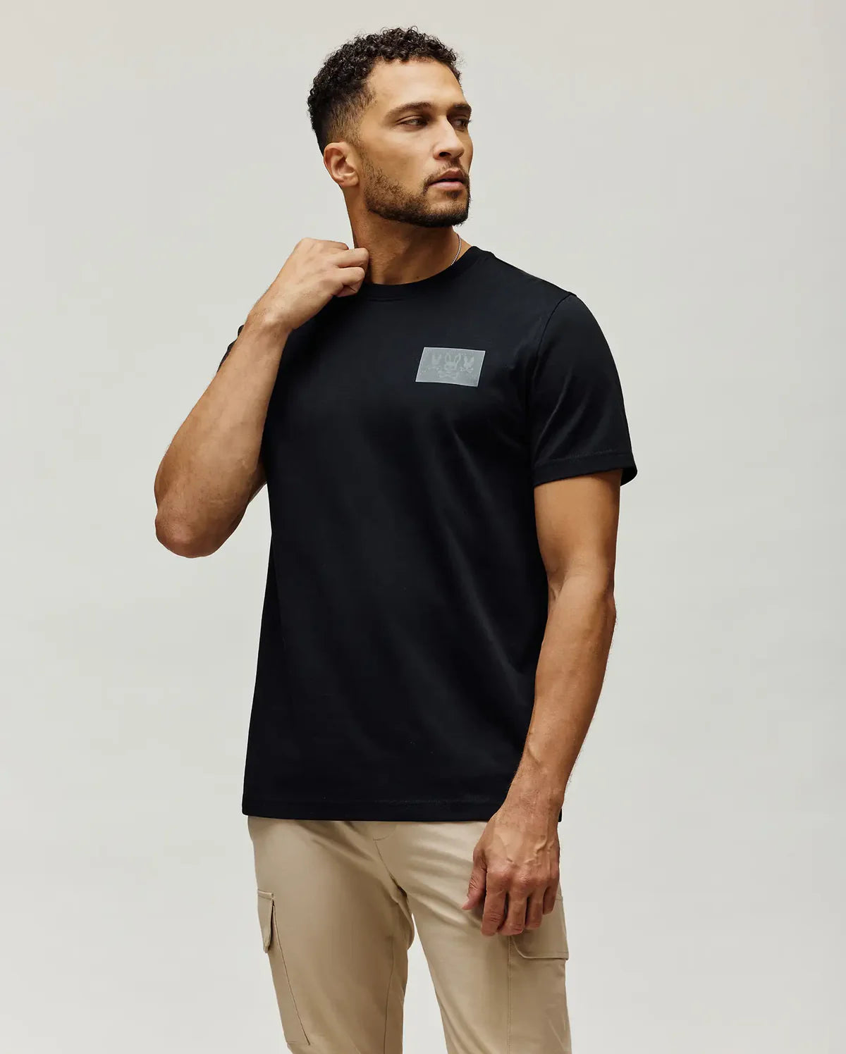 PSYCHO BUNNY CAMISETA ESTAMPADA LT JARVIS PARA CABALLERO HOMBRE NEGRO MT0200335001